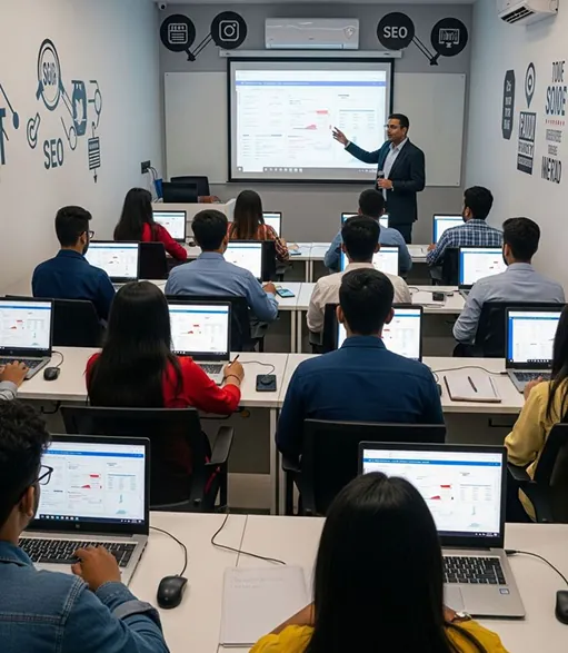 Classroom training session with students and instructor
